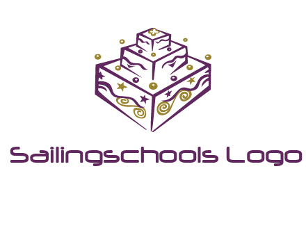 3 level 3d cake logo