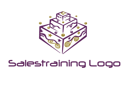 3 level 3d cake logo