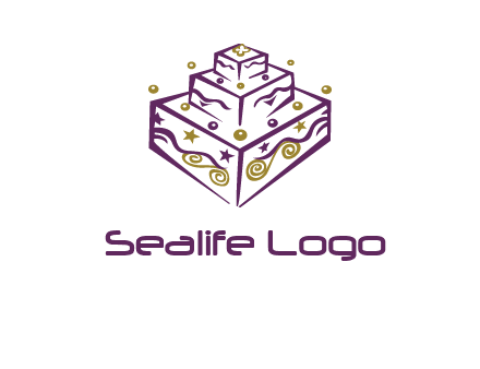 3 level 3d cake logo