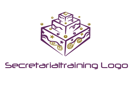 3 level 3d cake logo