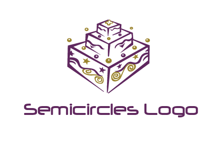 3 level 3d cake logo