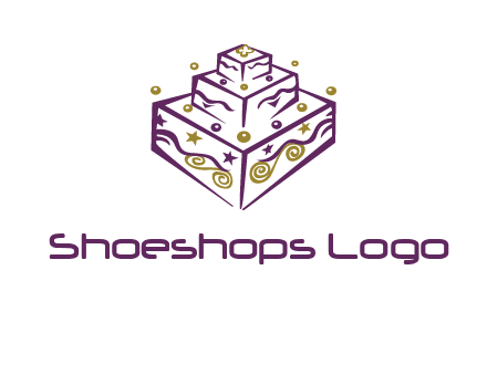 3 level 3d cake logo