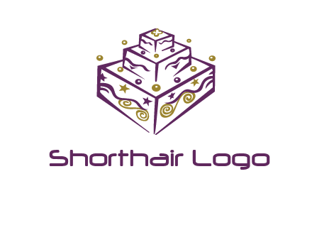 3 level 3d cake logo