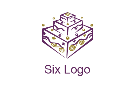 3 level 3d cake logo