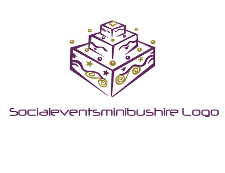 3 level 3d cake logo