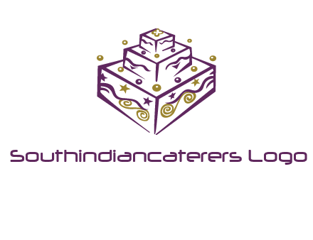 3 level 3d cake logo