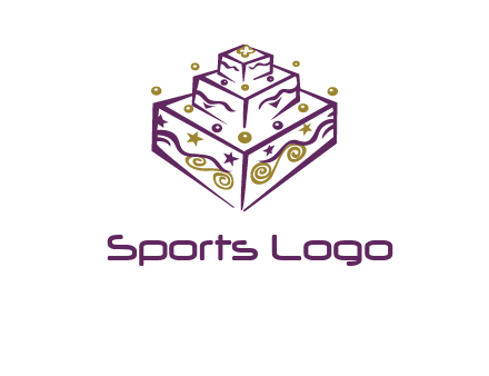 3 level 3d cake logo
