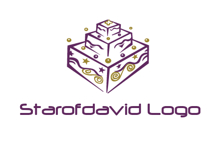 3 level 3d cake logo