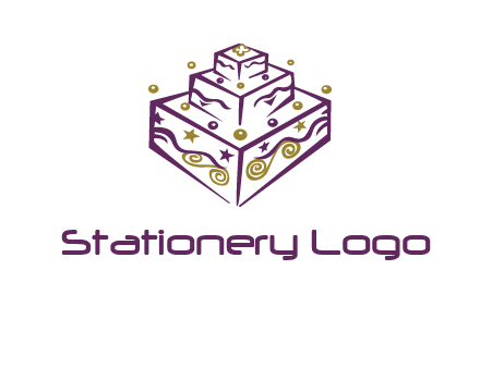 3 level 3d cake logo