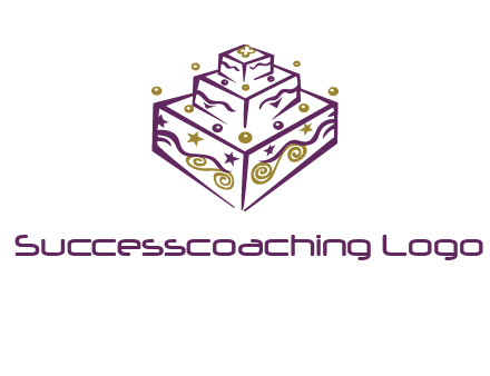 3 level 3d cake logo