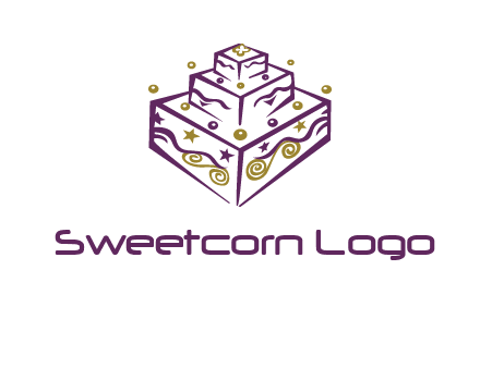 3 level 3d cake logo