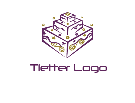3 level 3d cake logo