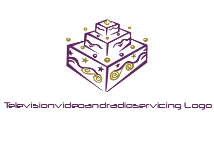 3 level 3d cake logo