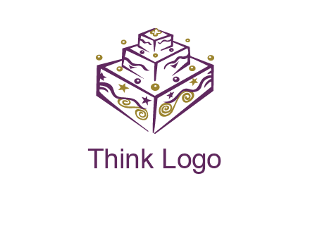3 level 3d cake logo