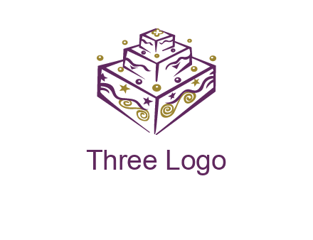 3 level 3d cake logo