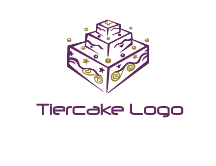 3 level 3d cake logo