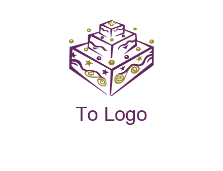 3 level 3d cake logo