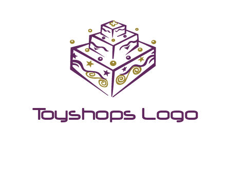 3 level 3d cake logo