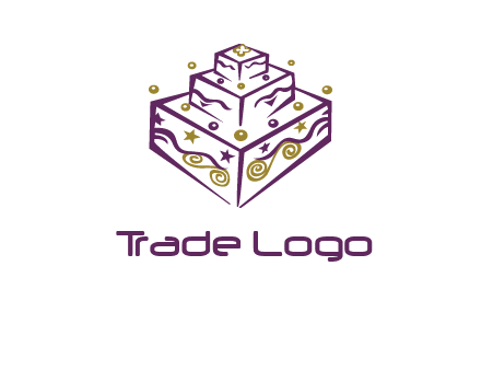 3 level 3d cake logo