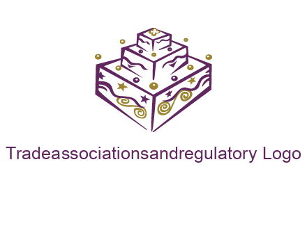 3 level 3d cake logo