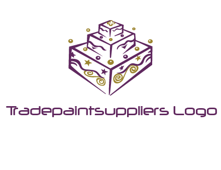 3 level 3d cake logo