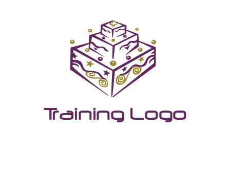 3 level 3d cake logo