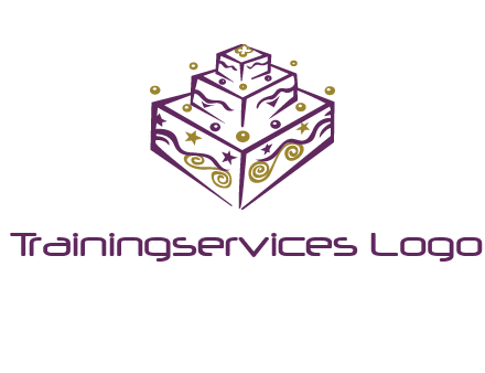 3 level 3d cake logo