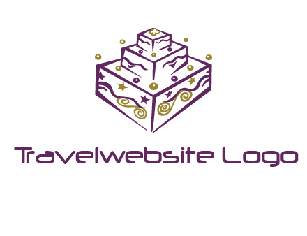 3 level 3d cake logo