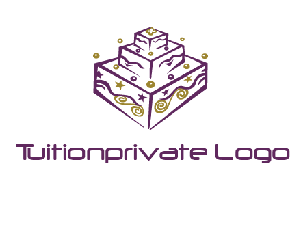 3 level 3d cake logo