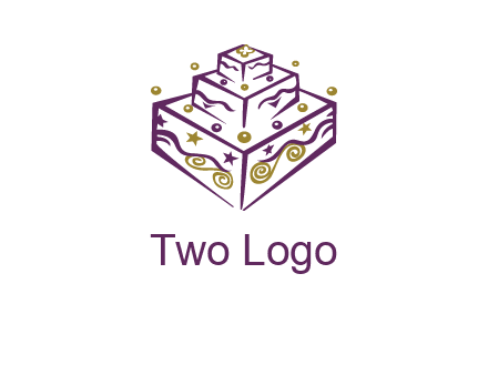 3 level 3d cake logo