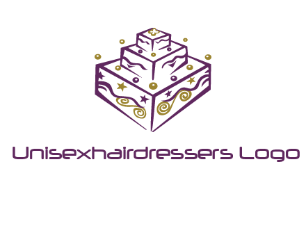 3 level 3d cake logo