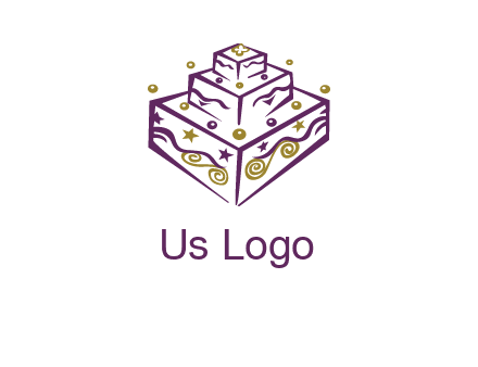 3 level 3d cake logo