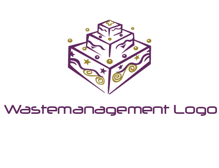 3 level 3d cake logo
