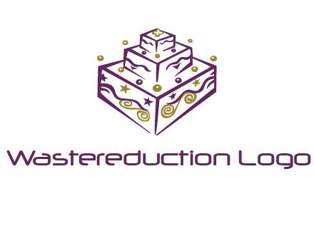 3 level 3d cake logo