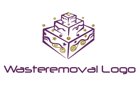 3 level 3d cake logo