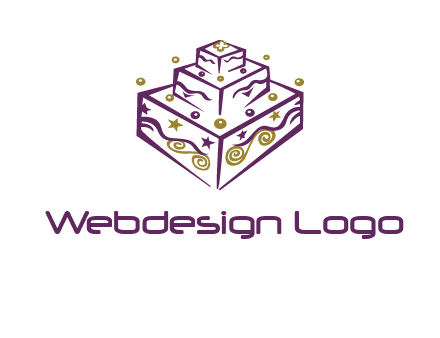 3 level 3d cake logo