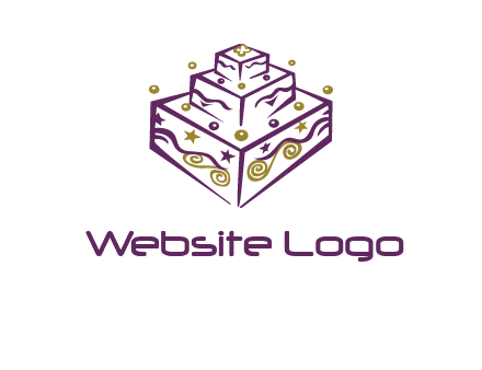 3 level 3d cake logo