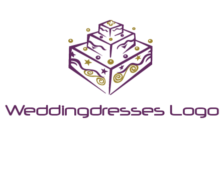 3 level 3d cake logo