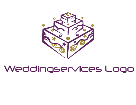 3 level 3d cake logo
