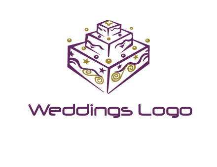 3 level 3d cake logo