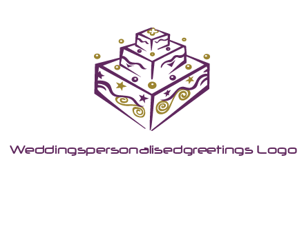 3 level 3d cake logo