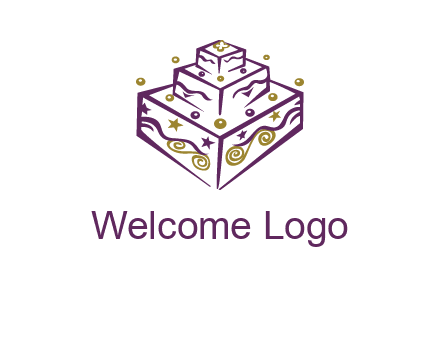 3 level 3d cake logo
