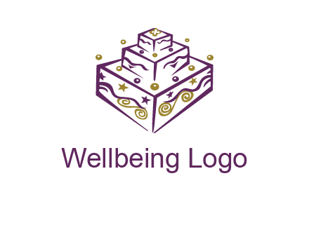 3 level 3d cake logo