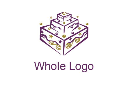 3 level 3d cake logo