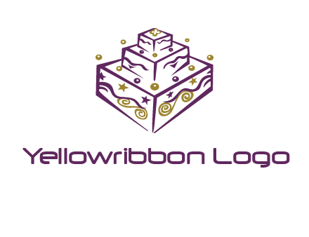 3 level 3d cake logo