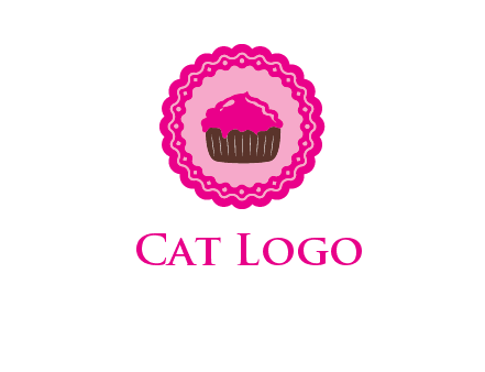 cupcake logo in circle