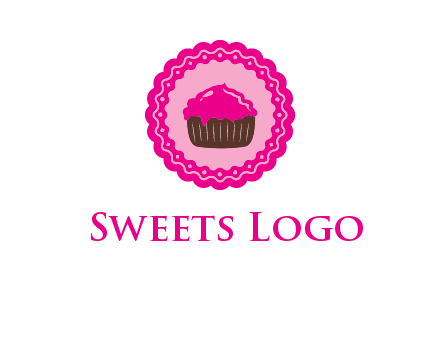 cupcake logo in circle
