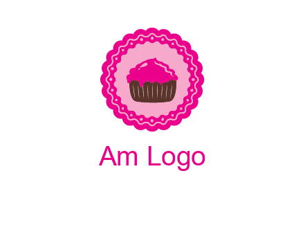 cupcake logo in circle