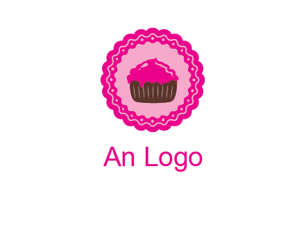 cupcake logo in circle