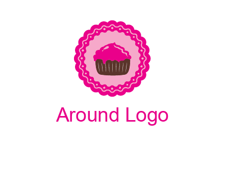 cupcake logo in circle